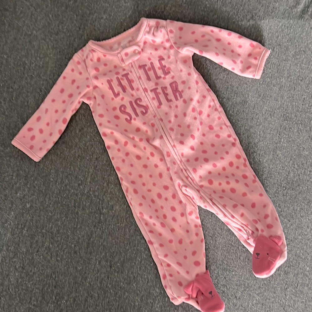 Carter’s Baby Girl Litter Sister Zip-Up Fleece Sleep & Play Pajamas 1-PC